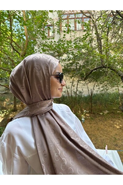 shalby Hijab Μεταξένιο Βαμβακερό Ζακάρ Δαχτυλίδια Μοτίβο Σάλι Milk Coffee