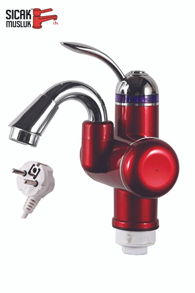Sıcak Musluk Elektrikli Ani Su Isıtıcı Termal Şofben Musluk Lavaboya Monteli ...