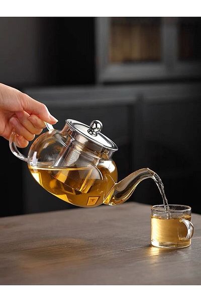 TOPTANFONİ 800ml Borasilicate Glass - Large Teapot