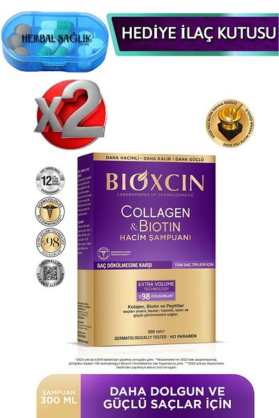 Bioxcin Collagen and Biotin Extra Volume Shampoo 300 Ml - for Fine Sparse Hair