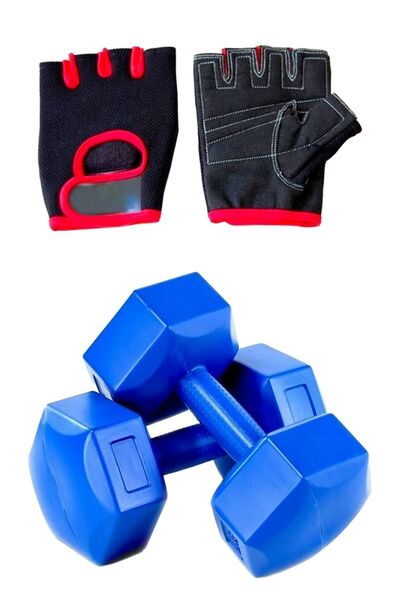 Tosima قفازات وزن القوة و5 كجم × 2 مجموعة دمبل للياقة البدنية ومجموعة تدريب