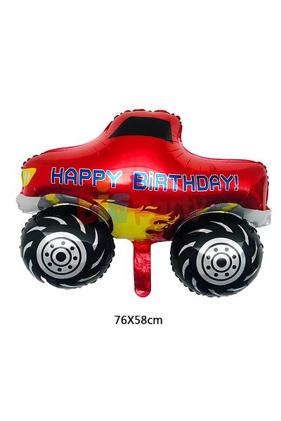 Parti Station 5 Year Old Monster Truck Pickup Balloon Set - Cars Concept and Red Number