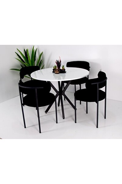 BiSandalye Elisa 4 Kişilik Masa Sandalye Takımı teddy  METAL SANDALYE CAFE RE...