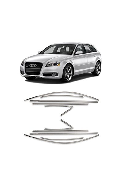 Harphour Audi A3 Hb 2013 Paslanmaz Krom Cam Çerçeve Çıtası Seti