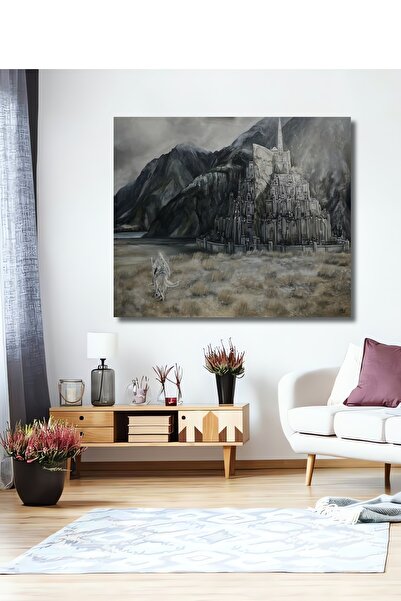 Teona Ahşap Dekoratif Ahşap Tablo Yüzüklerin Efendisi Gondor ve Gandalf