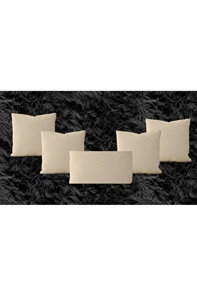 Belomia Home Collection Κάλυμμα μαξιλαριού 5 τεμαχίων απλό μπεζ ακατέργαστο λ...