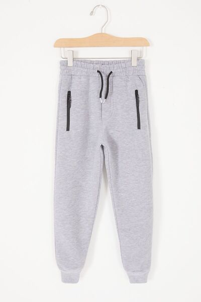 Cansın Mini رمادي مطاطا الخصر انغلق جيب الصبي Sweatpants 17062