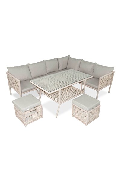 VAVRATTAN New York Xl Rattan Bahçe Balkon Köşe Takımı Kum