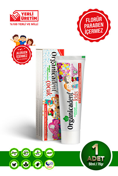 Organicadent Unisex Çocuk Doğal 50 Ml  Diş Macunu Florürsüz