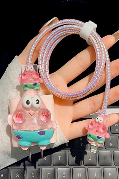 KVK PRİVACY 18W/20W/25W Uyumlu Şarj Kılıfı – Örme Kablo Toparlayıcı, Kablo Ko...