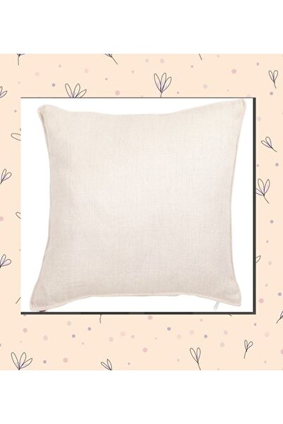 Belomia Home Collection Μπεζ Χρώμα Λινό Κάλυμμα Μαξιλαριού Ριχτάρι Κεντημένο ...