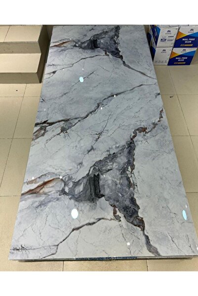 Tetik 5 adet 60x30 gri mermer desenli kendinden yapışkanlı duvar paneli