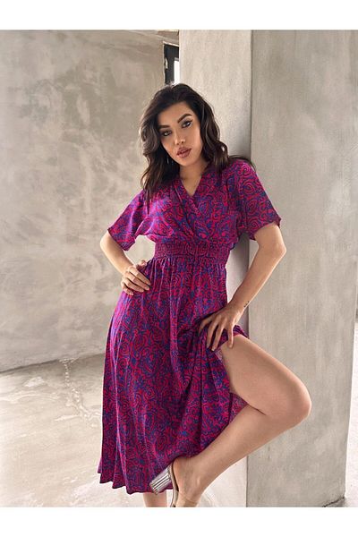 asur boutique Rochie din viscoză Gipeli cu model pentru femei Asur Boutique