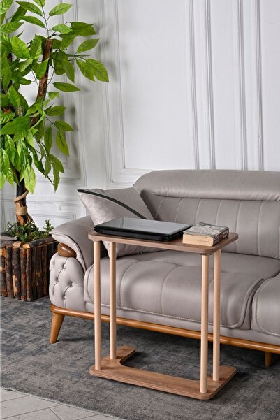 Evnalia Ahşap Ayaklı Ahşap Tabla C-sehpa Zigon Yan Koltuk Laptop Servis Sehpa...