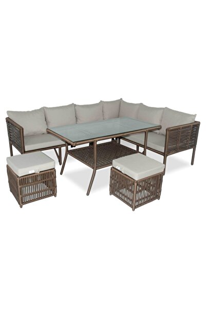 VAVRATTAN New York Xl Rattan Bahçe Balkon Köşe Takımı-küf