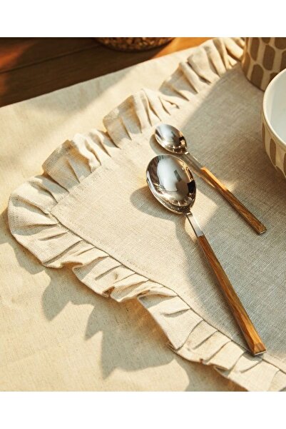 Belomia Home Collection Keten Fırfırlı Amerikan Servis- Supla