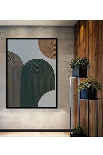 Teona Ahşap Dekoratif Ahşap Tablo Soyut Kabartma Efektli Duvar