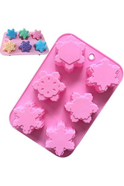 Genel Markalar Silikon Kar Tanesi Desenli Sabun Çikolata Kek Mum Kalıbı Buz K...