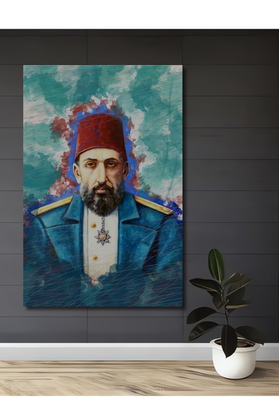 Teona Ahşap Dekoratif Ahşap Tablo Modern Sultan Abdülhamid Han Duvar