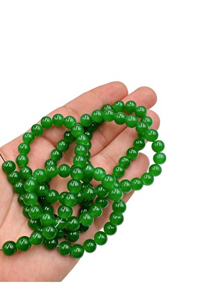 Ebruli Boncuk 8 mm Cam Boncuk Tesbih Aksesuar Boncuk Bead (2 Dizi)