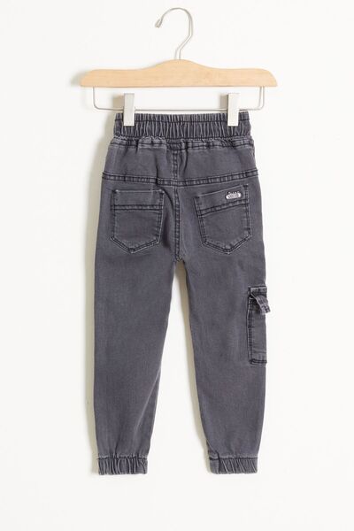 Cansın Mini Gray Cargo Pocketed Elastic Waist Boy's Jean Trousers 1-4 Years 17752