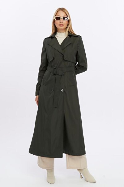 Jamila Çift Kapaklı Uzun Boy Kadın Trençkot