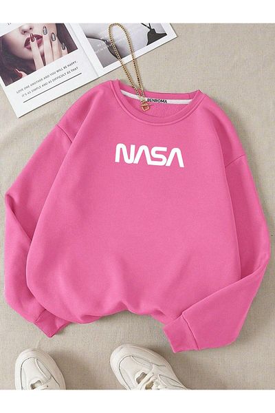 BENROMA Nasa Printed Unisex Oversize Sweatshirt - Crew Neck