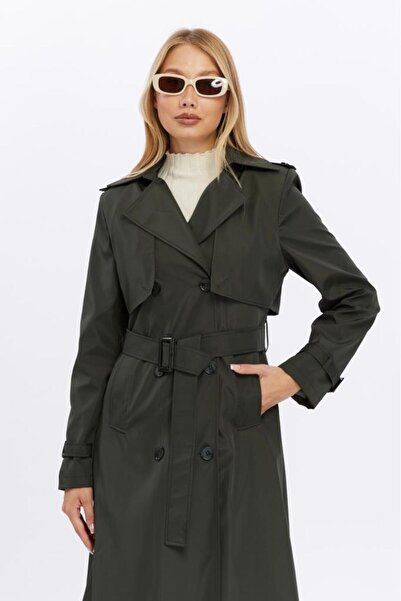 Jamila Long Length Double Cap Women's Trench Jacket