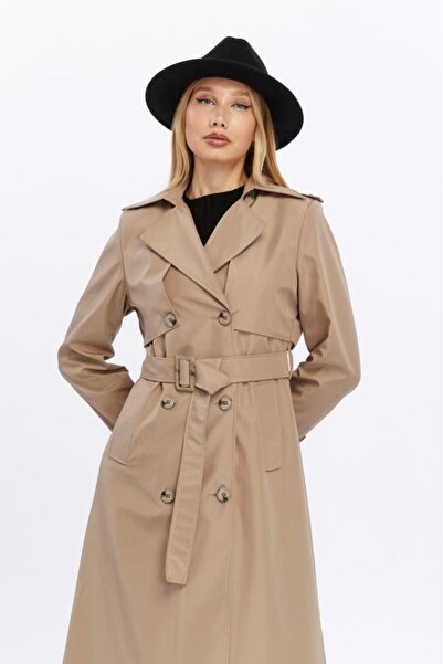 Jamila Long Length Double Cap Women's Trench Jacket