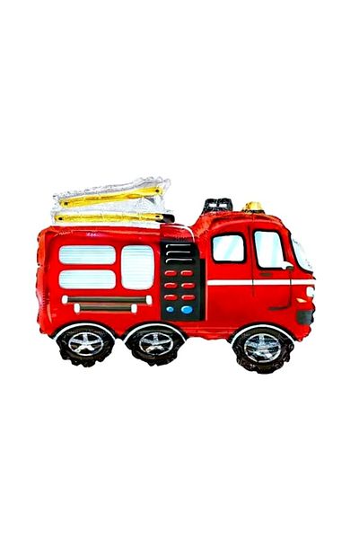 Parti Station 3 Year Old Birthday Fire Department Fireman Balloon Set - Vehicles and Number Balloons
