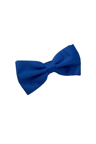 Brianze Indigo Blue Satin Bow Tie - Solid Color