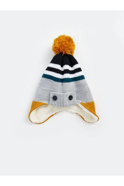 LC Waikiki Lcw Accessories - Boy's Gray Melange Pompom Beret