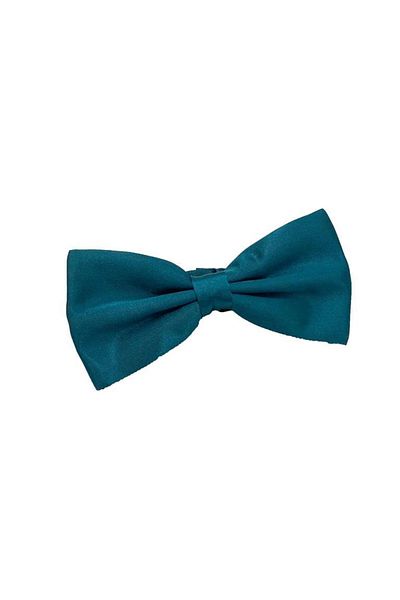 Brianze Petrol Blue Satin Bow Tie - Solid Color