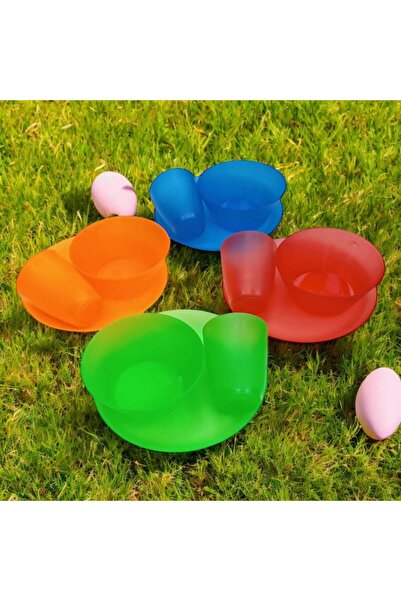bavella Renkli Sert Plastik 4 Renk Tabak - bardak - kase Seti
