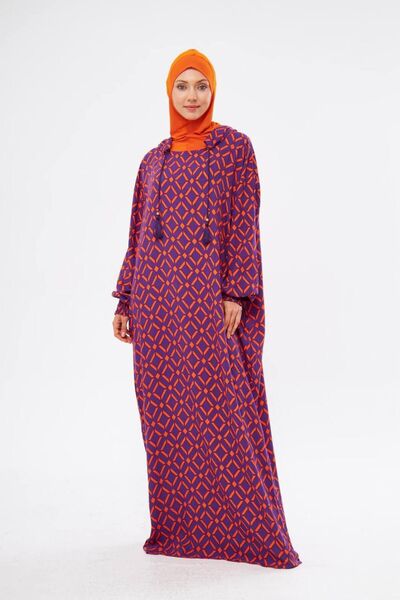 Mercan Hijab فستان صلاة بنمط مربع مرجاني