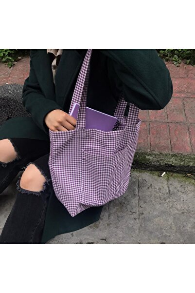 Sumicorn Design حقيبة قماش أرجوانية صغيرة من القماش القطني صديقة للبيئة، حقيب...