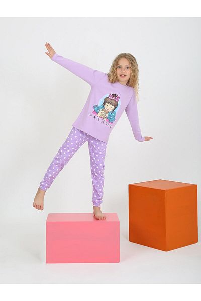 vitmo Girl's Long Sleeve 100% Cotton Pajama Set - Let Your