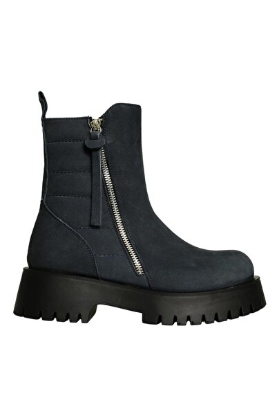 Platin حذاء كاجوال نسائي من الجلد باللون الأزرق الداكن من نوبوك