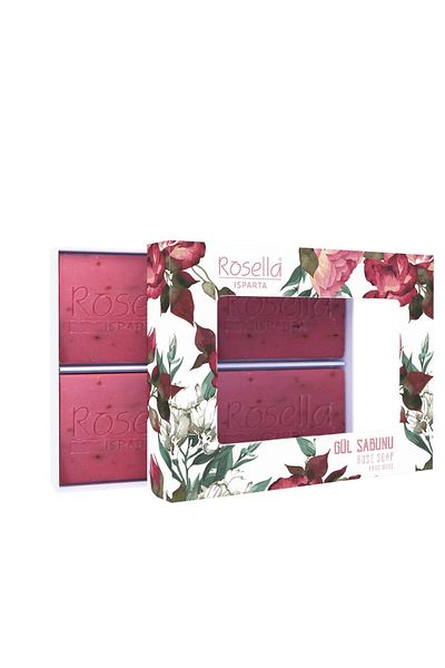 ROSELLA Handmade 4-Piece Natural Rose Petal Soap – 320 gr