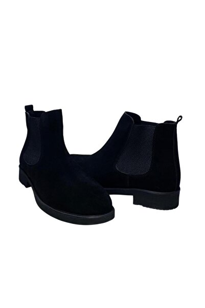 Platin Süet Siyah Erkek Bot