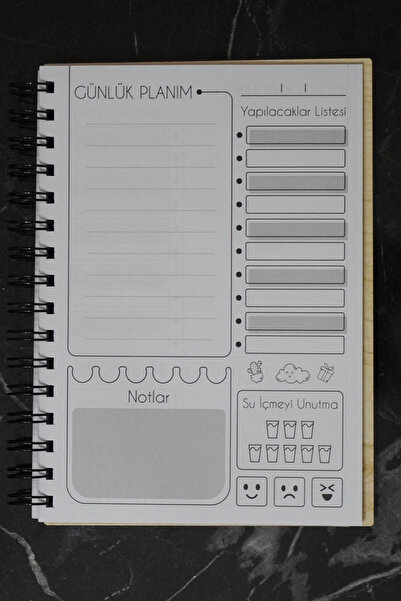 markcat كتاب خطة برج العذراء بغطاء خشبي - جدول أعمال غير مؤرخ - مخطط يومي A5