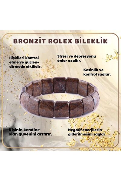 OSMANLI DOĞAL TAŞ سوار رولكس من الحجر الطبيعي البرونزي المعتمد - B430