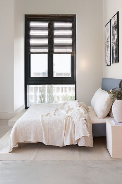 vivamaison 4 Layers Muslin Cotton Pique Bedspread - Double, Double Sided, Natural 220x240 Cm