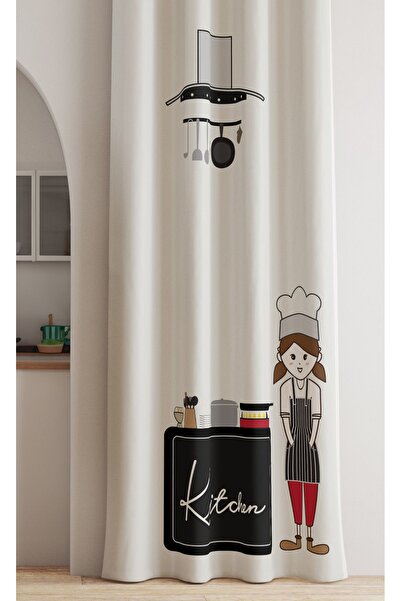AYSHOME Ays Home Cheff Kitchen Curtain - Pay Attention to Ebatina