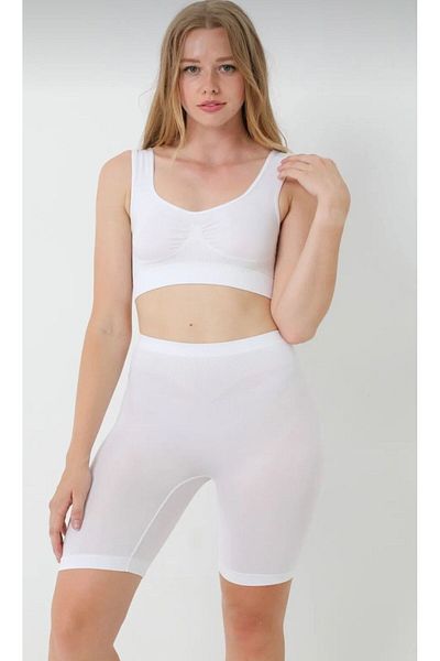 freemen White Thick Strap Recoiler Crop Athlete Bustier