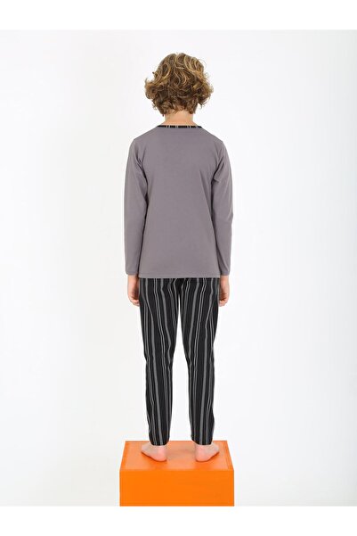 vitmo Boy's Classic Pajama Set - Long Sleeve, 100% Cotton, Button Detail