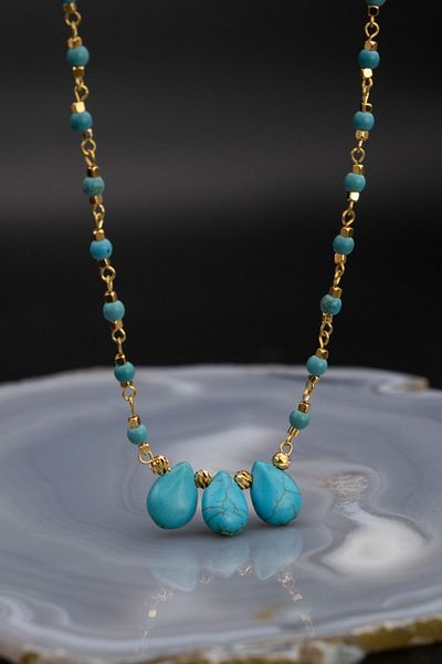 Serenite Turquoise Medusa Stone Necklace