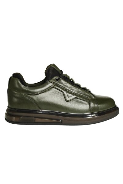 Platin Green Leather Men's Sneakers