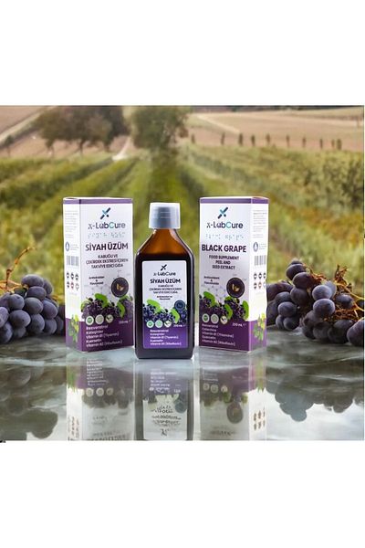 X-LabCure 250 ml Black Grape Extract - Shell and Seed, Flavonoid, Antioxidant Glass Bottle