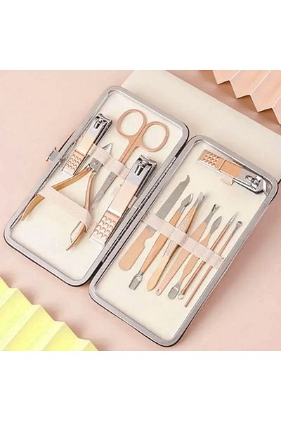 gaman RoseGold12 Piece Manicure and Pedicure Set - Stainless Steel Women's Hand Care